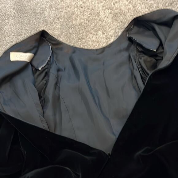 Beautiful Vintage GENET VIVIEN Black‎ Velvet Dress S Cocktail Sexy Sequined Gold - Picture 13 of 16